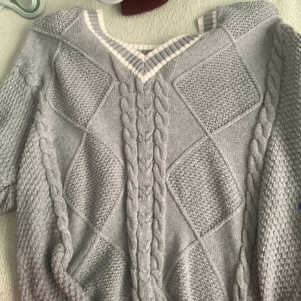 light grey sweater